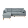4/5-Sitzer-Ecksofa im skandinavischen Stil, eisblau